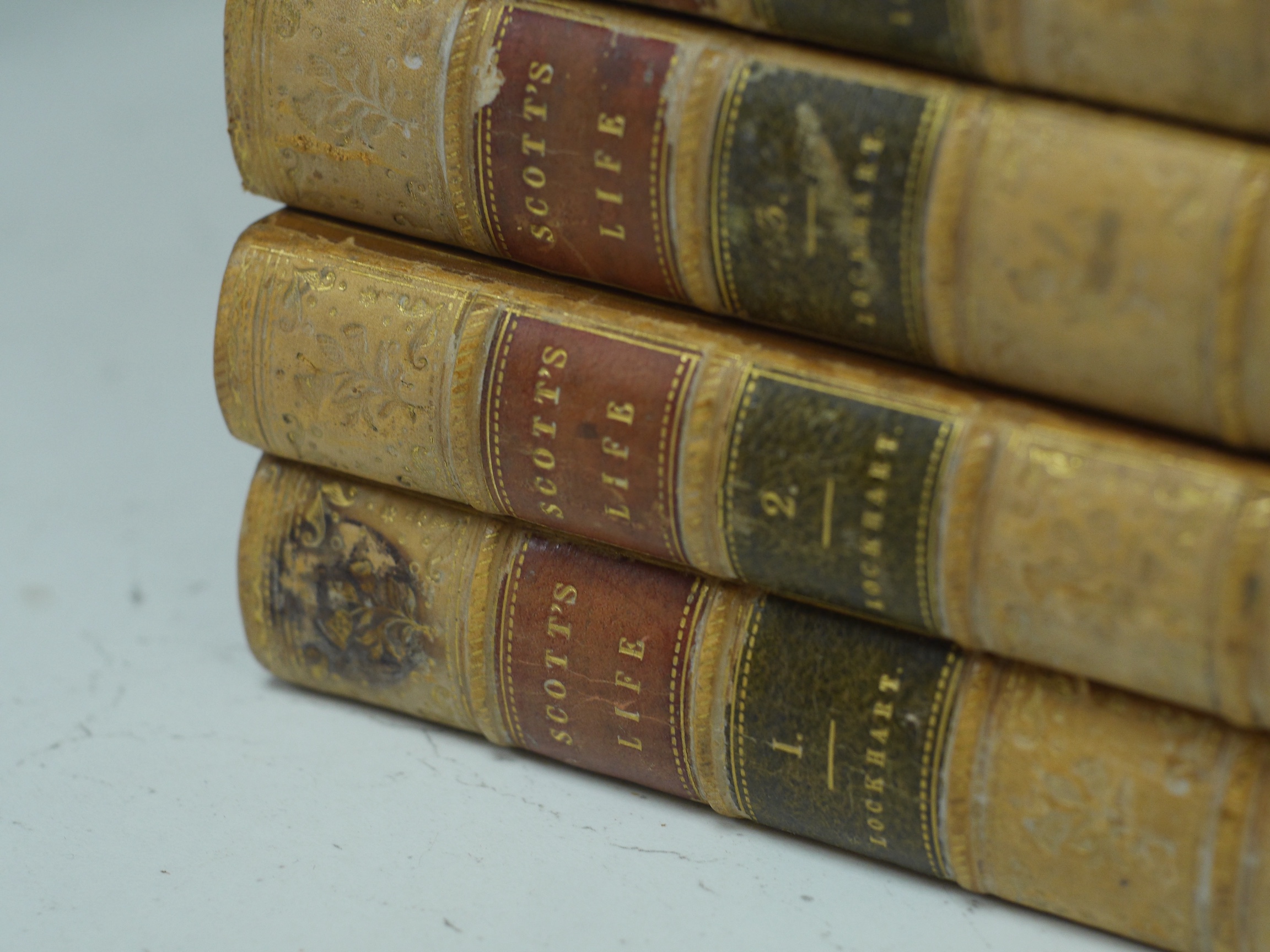 Scott, Sir Walter - Memoirs of the Life of Sir Walter Scott, 2nd edition, 10 vols, 8vo, calf, Robert Cadell, Edinburgh, 1839. Condition - mostly fair to good